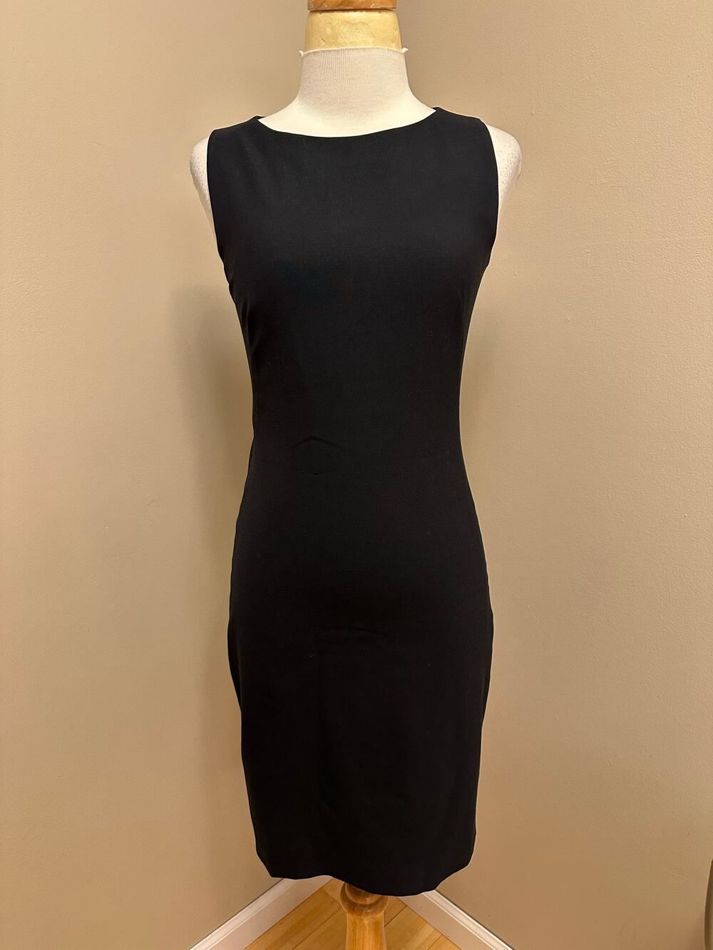 Theory Sleeveless Sheath Dress Career Wear Wool Blend Black Size 4